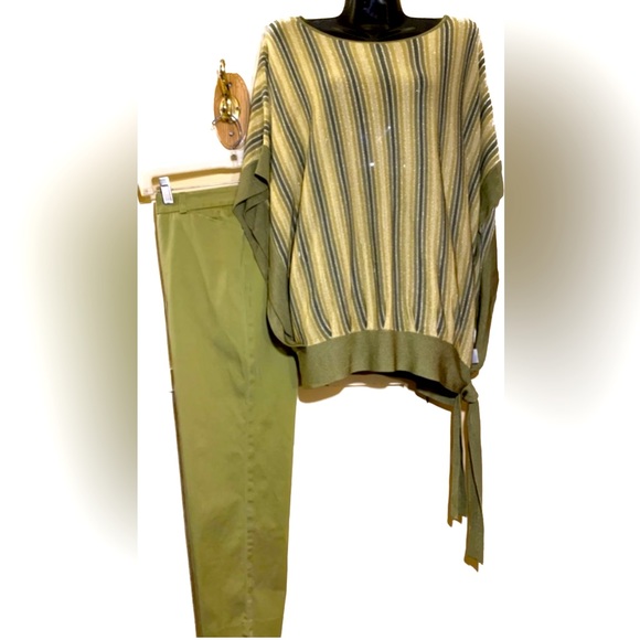 Jones New York cropped pants - green, size 4 - Picture 2 of 6